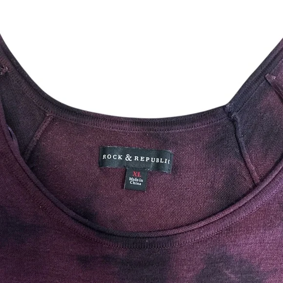 Rock & Republic Cold Shoulder Long Sleeved Women’s XL Shirt Grunge Revival - Picture 3 of 6